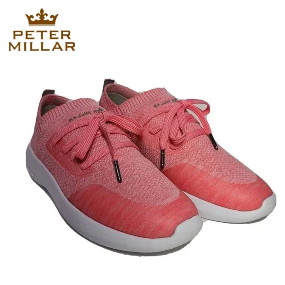 Peter Millar Women Hyperlight Glide Sneakers, Watermelon Pink, Sz 7.5